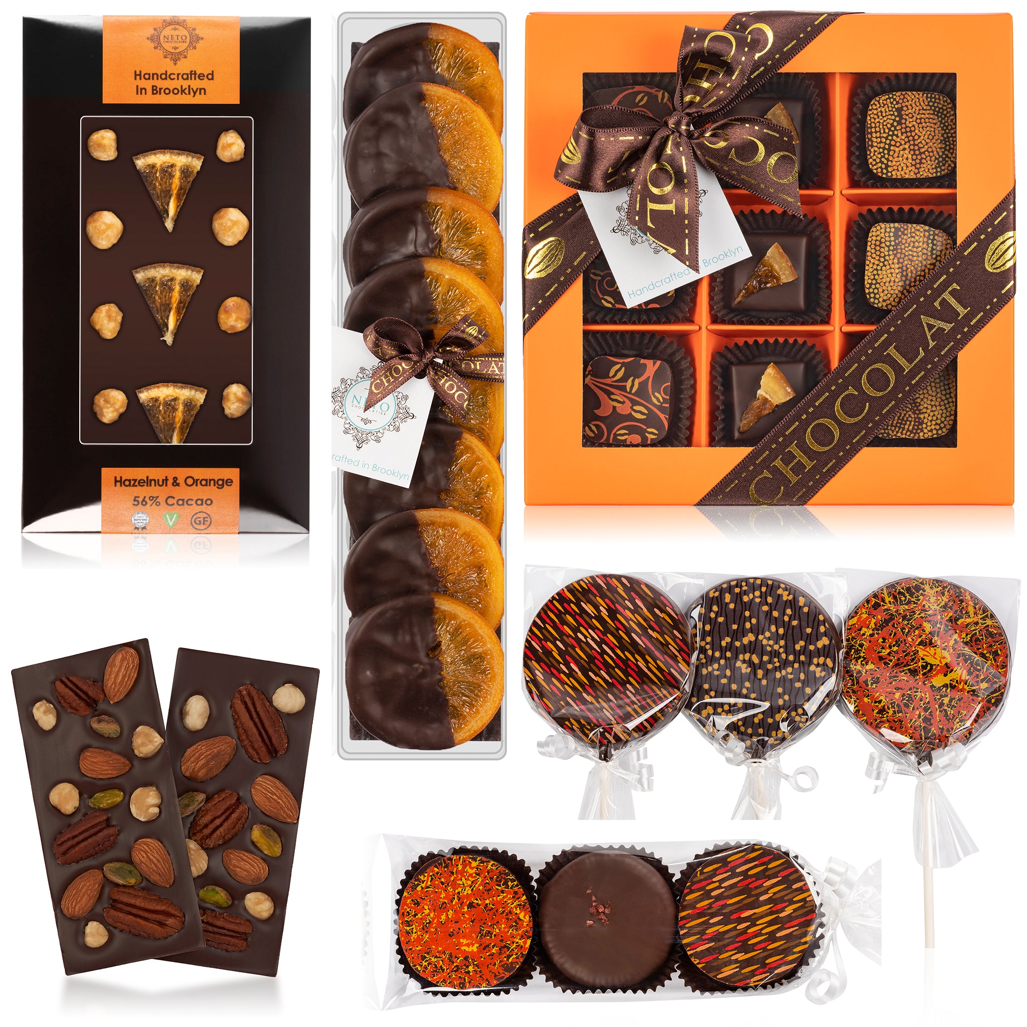 Gift Package Assortment - Truffles, Orange slices, Cookies, Bar