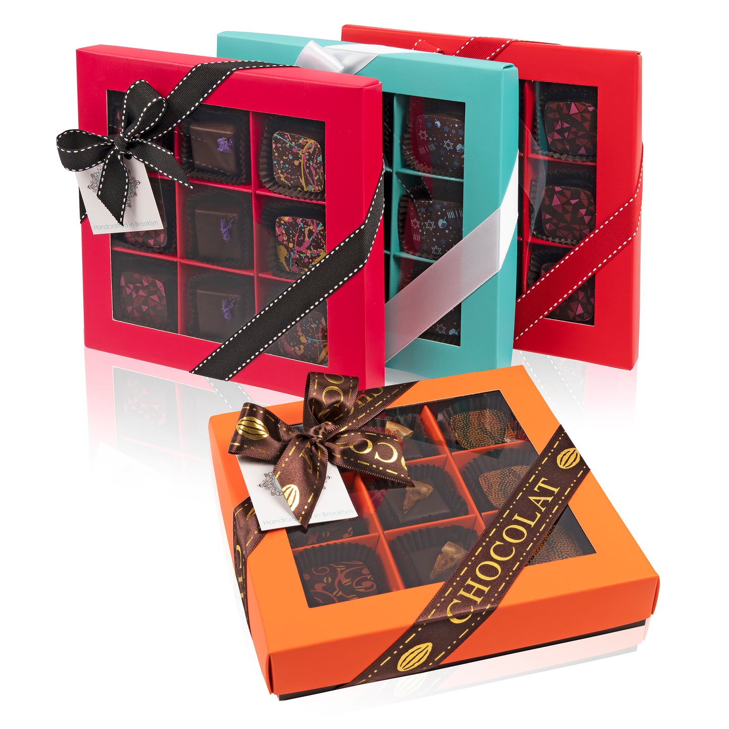 Truffle Collection Colored Window Gift Box - 9pcs