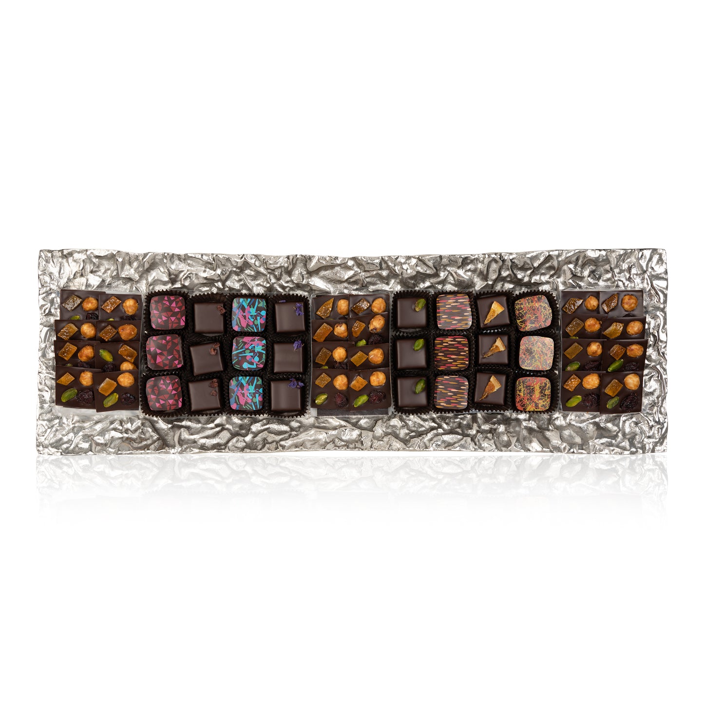 Rectangular Crinkle Serving Tray - Truffles and Mendiants • Silver or Gold
