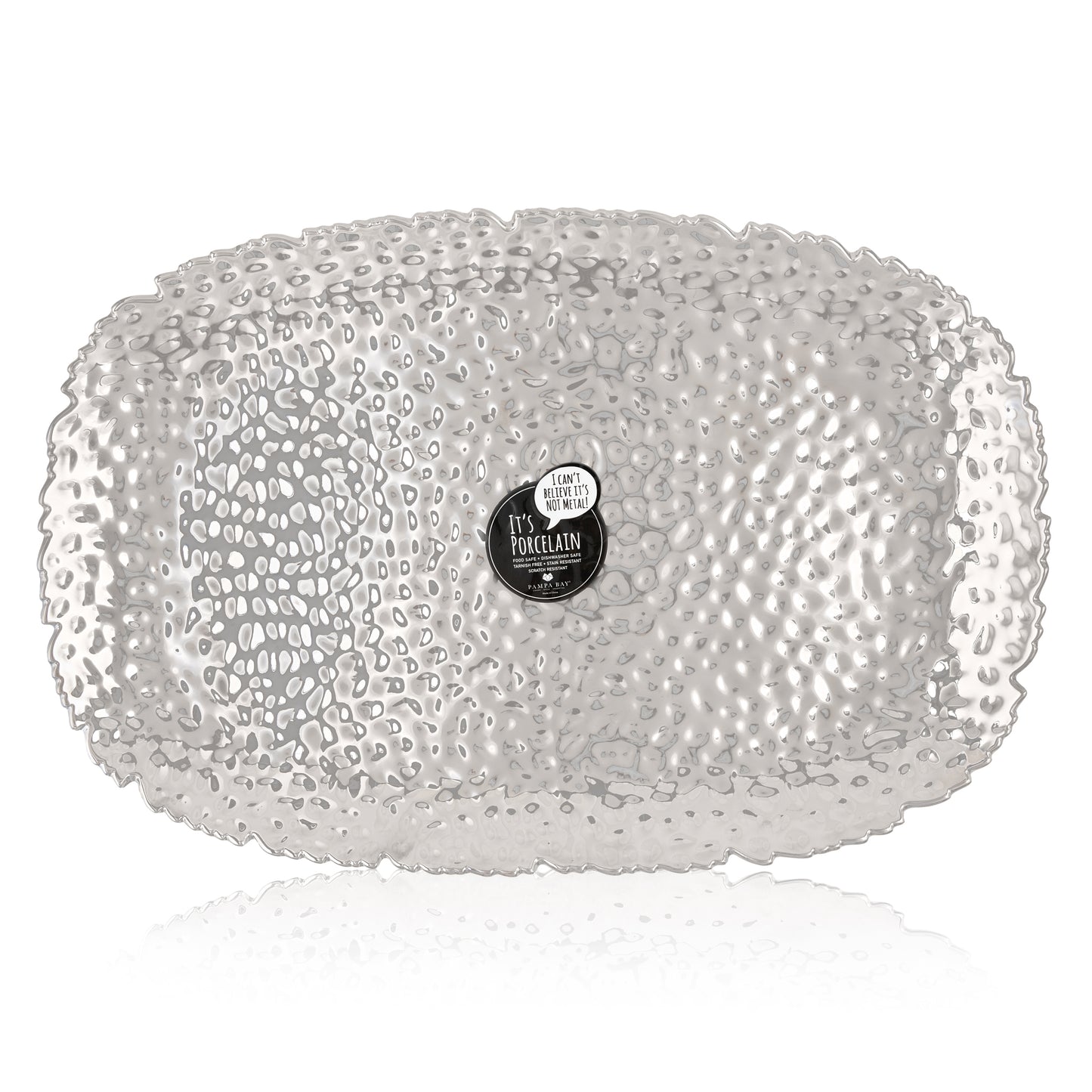 Extra Large Ripple Serving Platter - Truffles Mendiants Nougat and Glazed Oranges. Silver or Gold