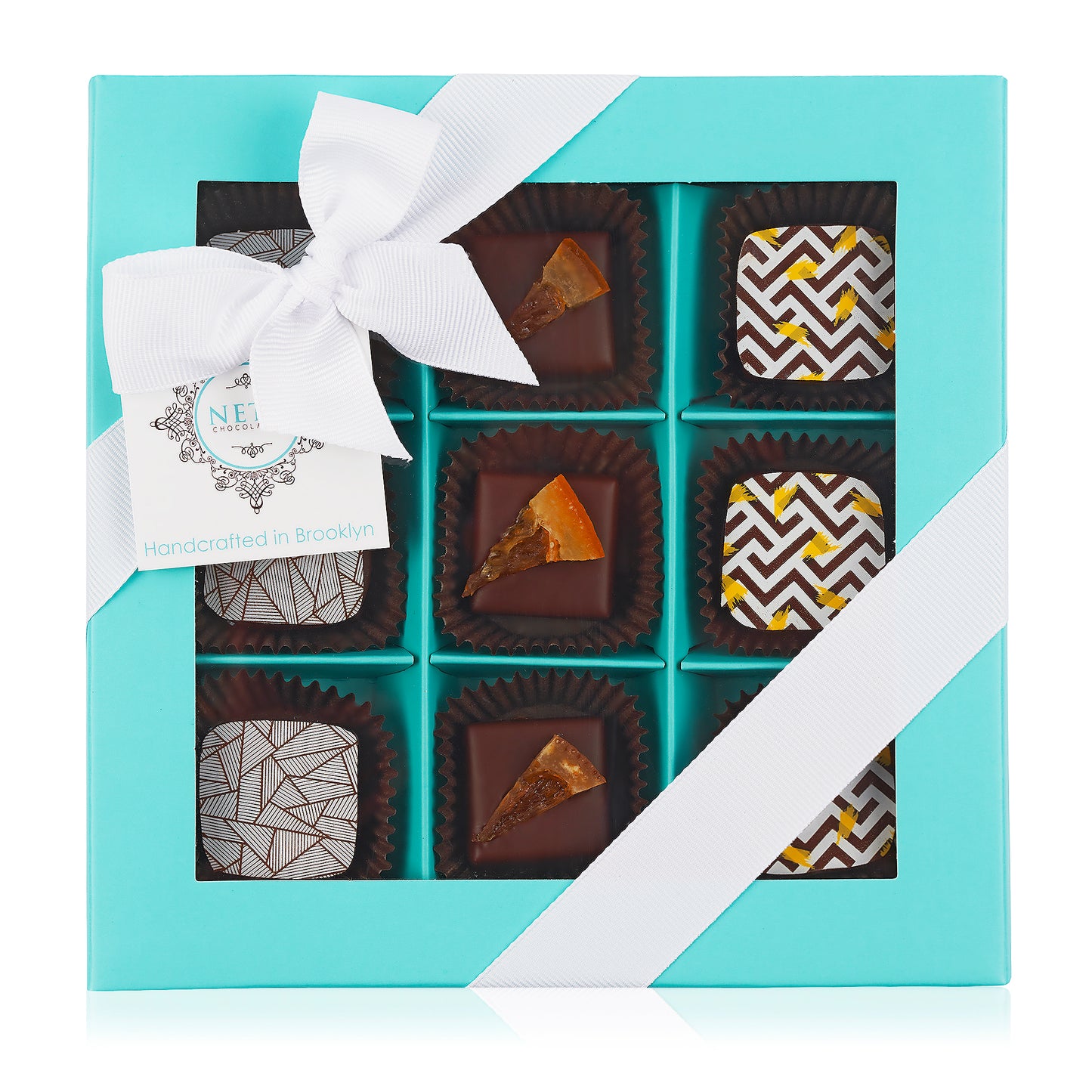 Truffle Collection Colored Window Gift Box - 9pcs