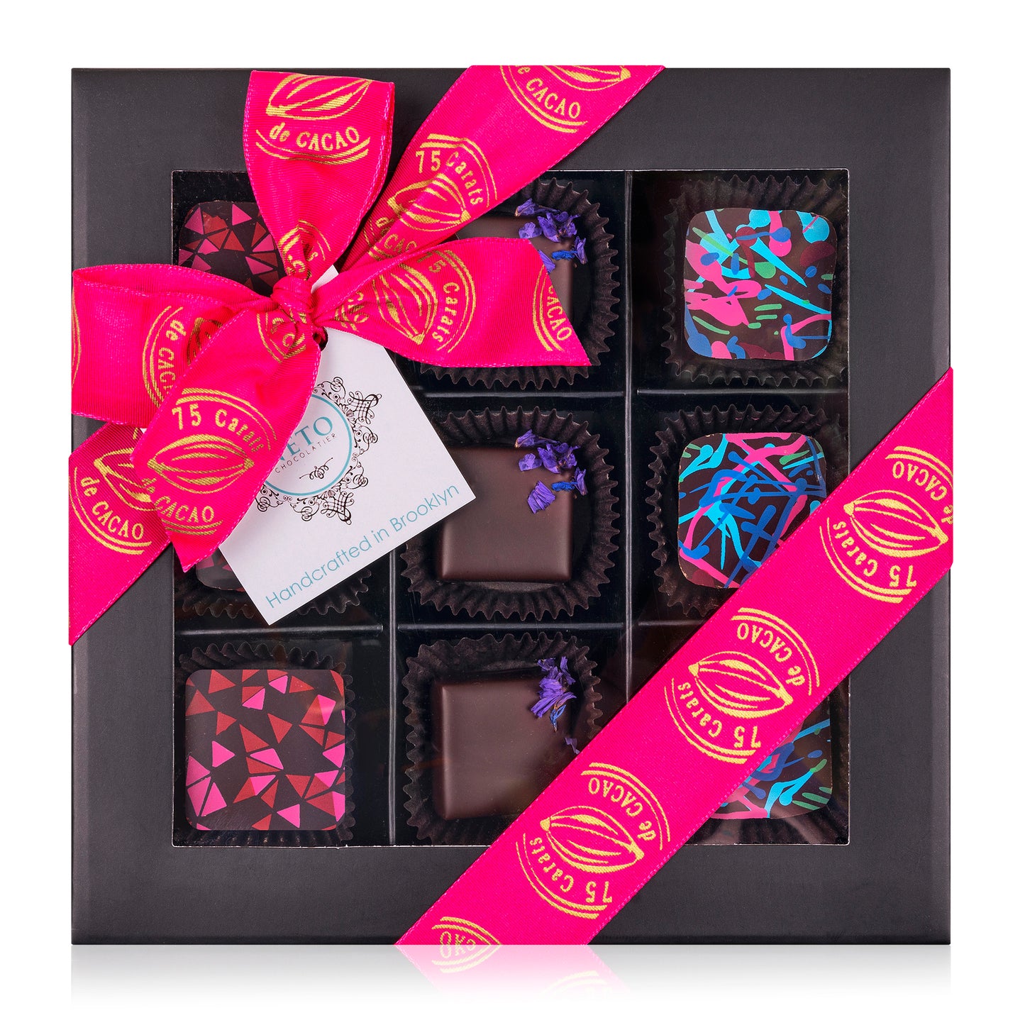 Truffle Collection Colored Window Gift Box - 9pcs