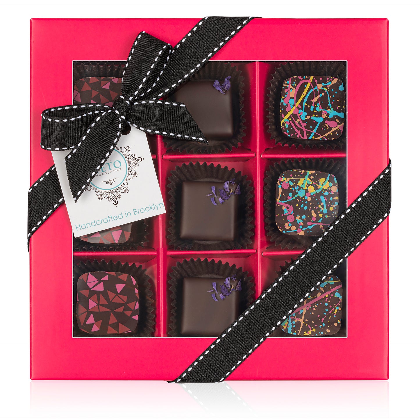 Truffle Collection Colored Window Gift Box - 9pcs