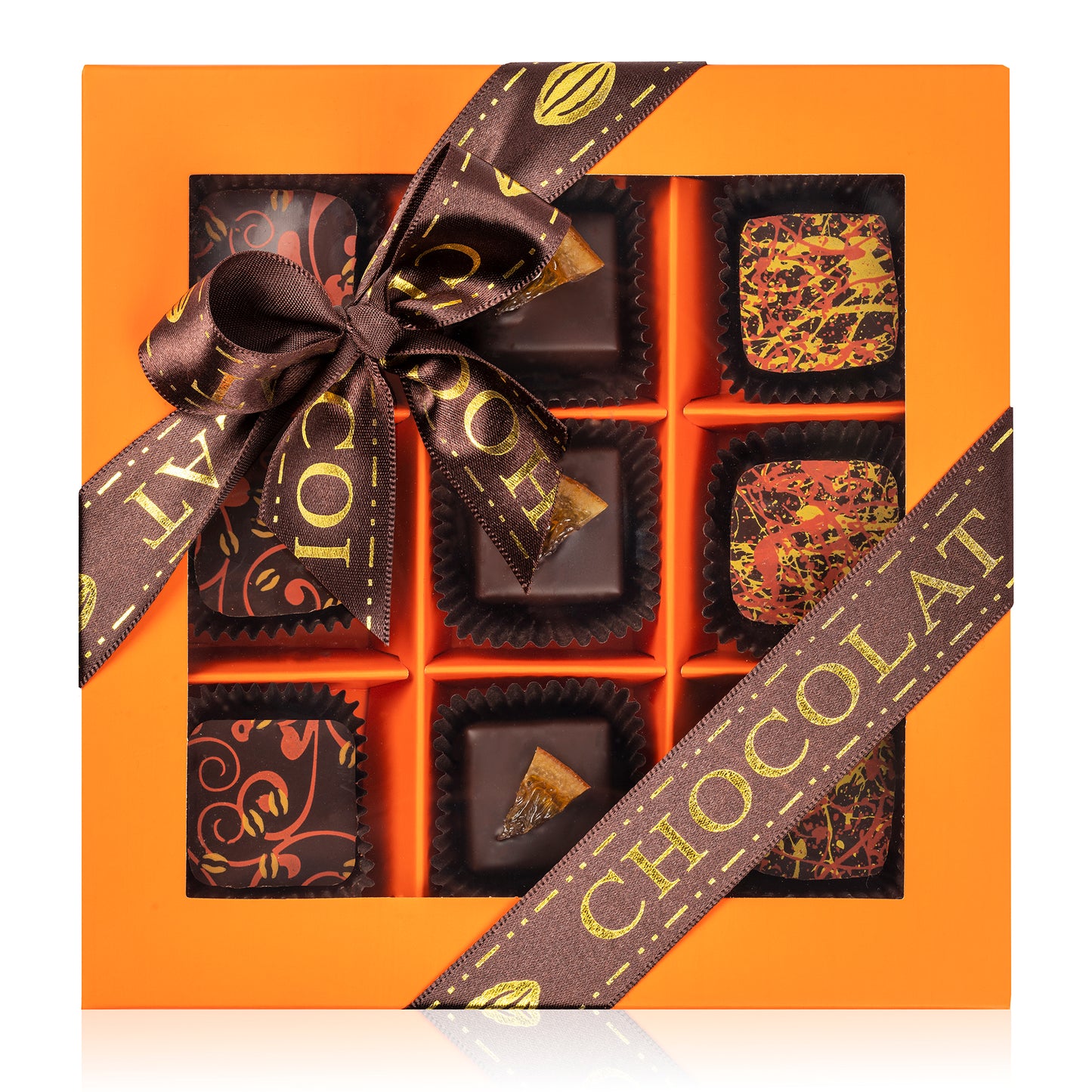 Truffle Collection Colored Window Gift Box - 9pcs