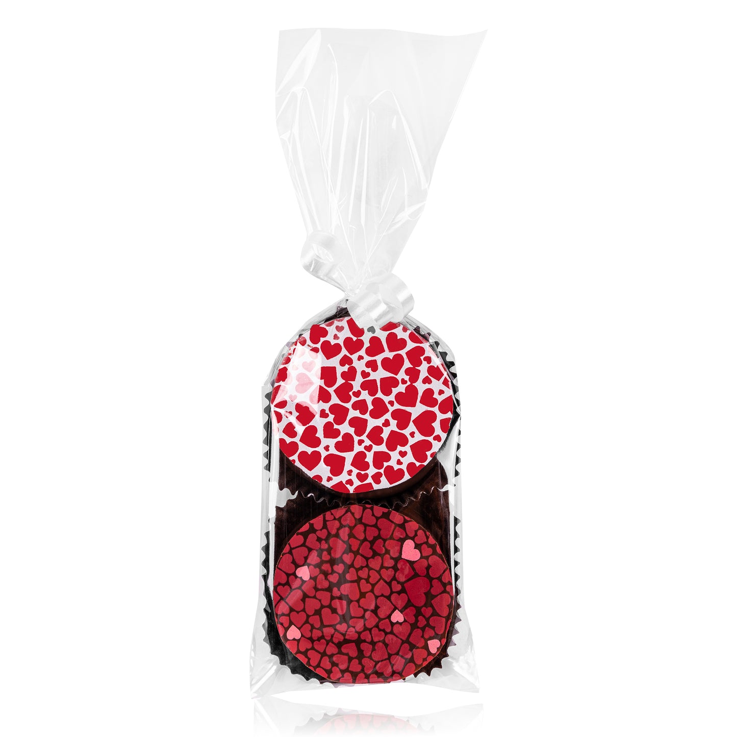 Hearts Package Gift Basket - Truffles, Mendiants, Orange slices, Cookies, Bar, lollipops