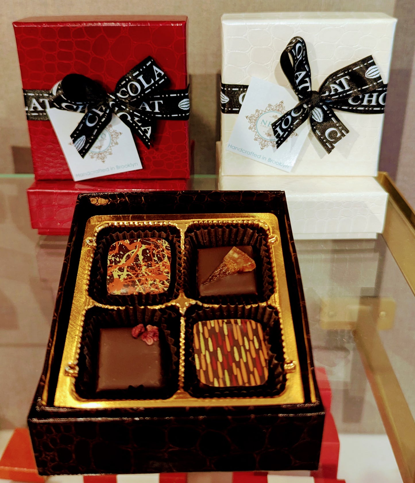 Rigid Croco Gift Box with Ribbon - 4pc of your choice