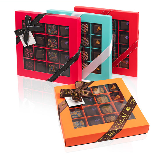 Truffle Collection Colored Window Gift Box - 16pcs
