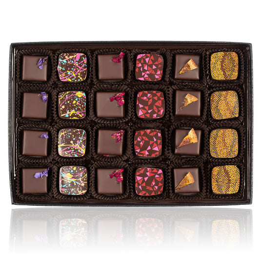 Truffle Collection - Quilted Box - 24pcs. Vegan. Gluten Free. Kosher Parve