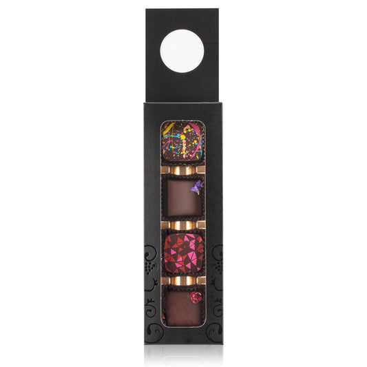 Wine hanger - Black with vine design - 4pcs Chocolate Gift Box