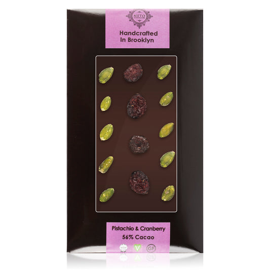 Dark chocolate large bar – Pistachio and Cranberry