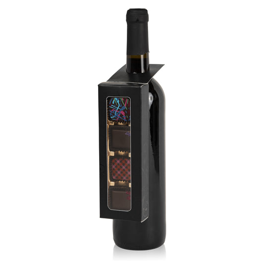 Wine hanger - Black with vine design - 4 truffles