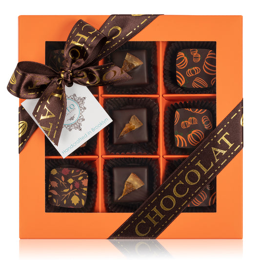Thanksgiving Chocolate Gift Box - Fall Theme - 9pcs