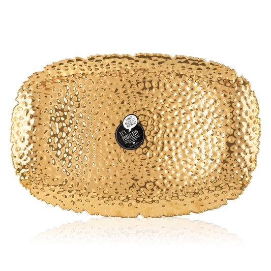 Extra Large Gold Ripple Serving Platter - Truffles Mendiants Nougat and Glazed Oranges