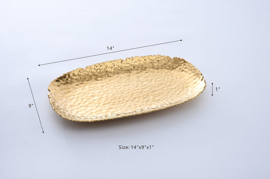 Large Gold Ripple Serving Platter - Truffles and Mendiants