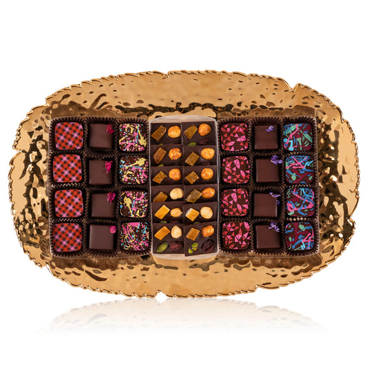 Large Ripple Serving Platter - Truffles and Mendiants. Silver or Gold