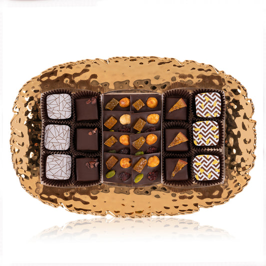 Medium Ripple Serving Platter - Truffles and Mendiants. Silver or Gold