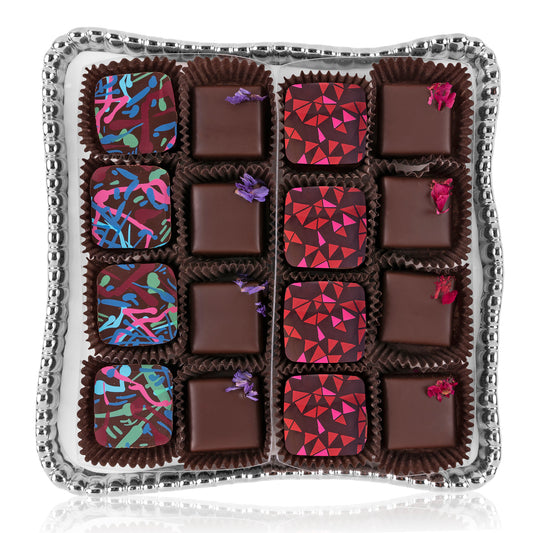 Square Dessert Plate - Chocolate Truffles